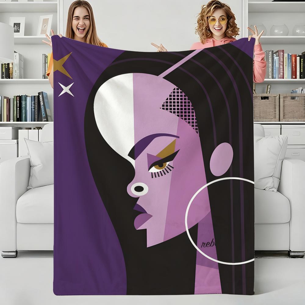 Music R-Rihanna Throw Flannel Blanket Perfect for Sofa Office Bed Travel Sleep Read Relax Camping four season use