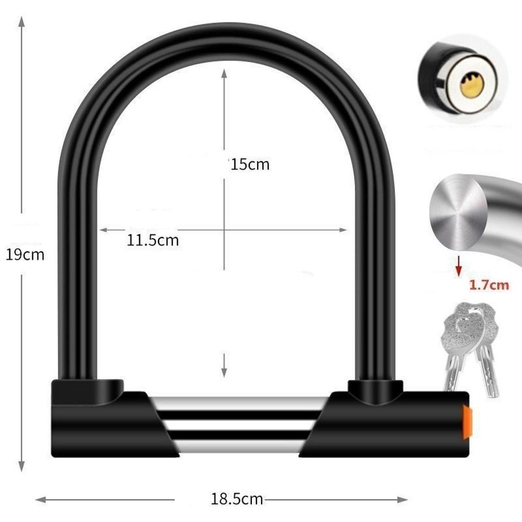 Electric Bike U Shape Lock Motorcycle Lock Hydraulic Cutter Resistant Lock Dustproof Waterproof Scooter Tricycle Cycling Lock
