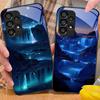 Цветная Аврора для Samsung Galaxy S 8 9 10 20 Plus 21 FE 22 23 24 Ultra S7 Edge Черный Чехол для телефона из закаленного стекла Жесткий чехол