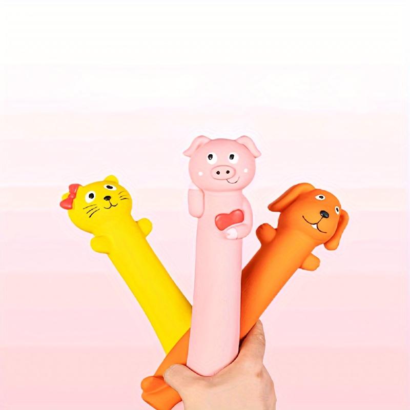 Durable Latex Squeaky Dog Toy - Cartoon Design, Easy Clean Dog Toys for Aggressive Chewers