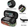 Pencil Case Practical Scratch Resistant Polyester Easy Open Zipper with Main Compartment Mesh Pocket and Pen Slots for Boys Girls