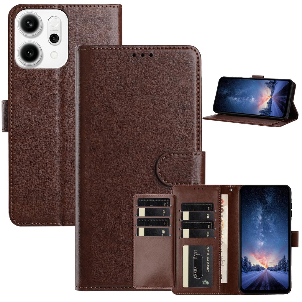 Чехол для Oppo A17 A18 A54 A58 A76 A77 Reno8... Чехол-кошелек из овечьей кожи, многоразовые отделения для карт и подставка, противоударный защитный чехол (10 цветов)