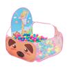 Kids Ball Pit Folding Cartoon Giraffe Baby Play Pool Tent with Basketball Hoop for Girls Boys Pink