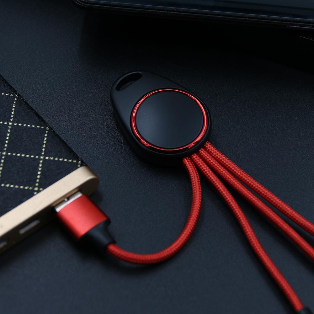 Custom Logo 3-in-1 LED Light Keychain Fast Charging USB Data Transfer Cable for Printer Use