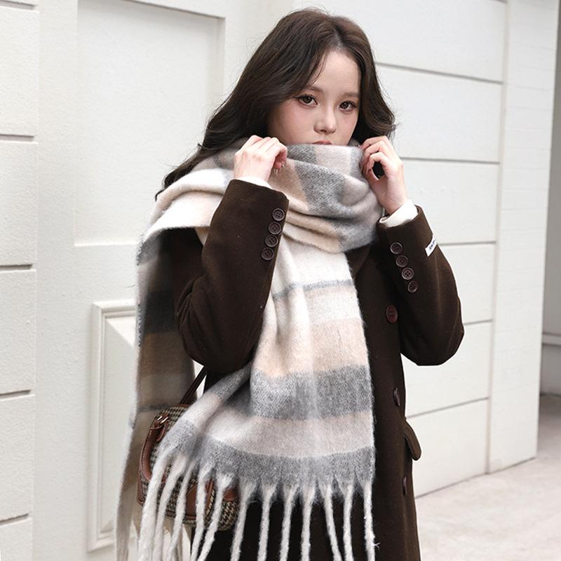 Winter 2024 New Mirad Advanced Atmosphere Scarf Women'S Korean Edition Versatile Thick Ma Hai Plush Neck Autumn