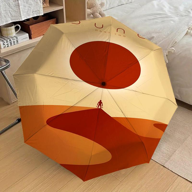 1pc Dune Part Two Automatic Open/Close Umbrella Compact Folding Umbrella with 8-Rib Shaft lightweight esign, for Women/Men1213A