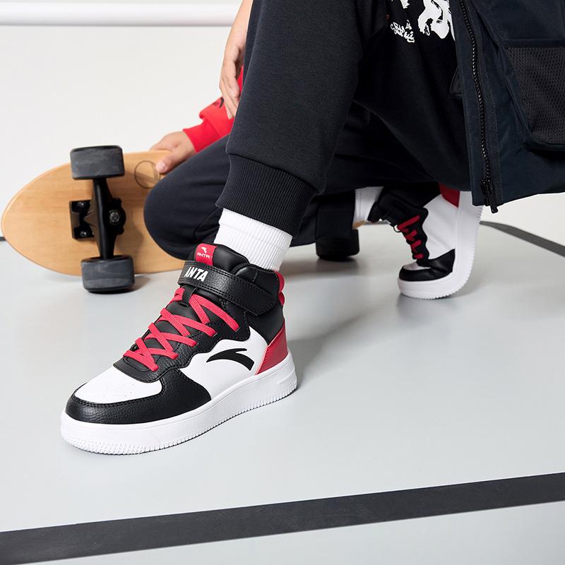 Anta Comfortable Versatile High-Top Kids Skate Shoes Kids Sneakers Black Red White A33038015J-3