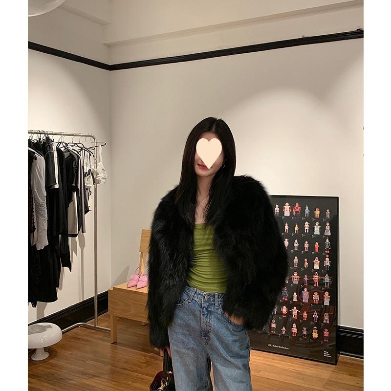 Осенью и зимой новая мода искусственный мех лисы сетка красный молодой мех женский зимний короткий мех короткий мех короткое пальто