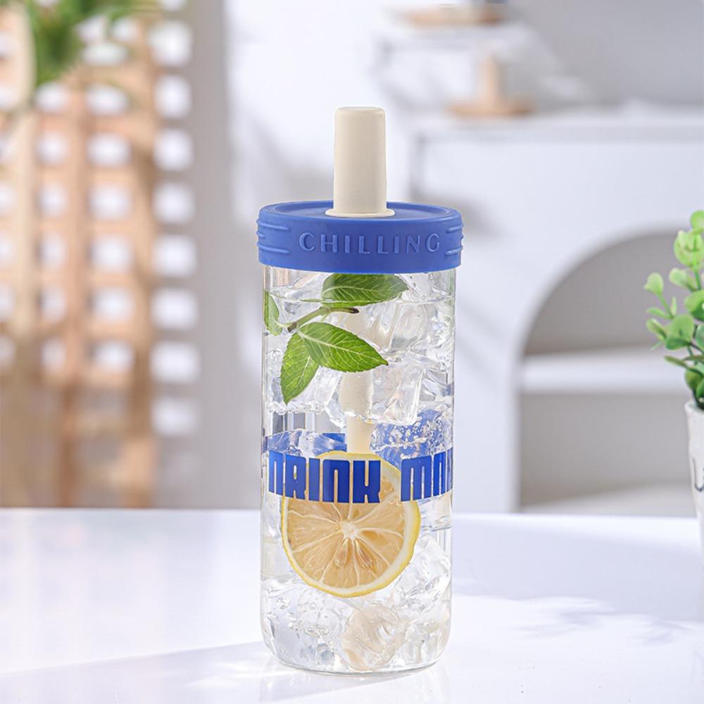 Large Capacity Tea Separation Straw Cup Glass Student Water Cup Tea Separating Bottle  Gift