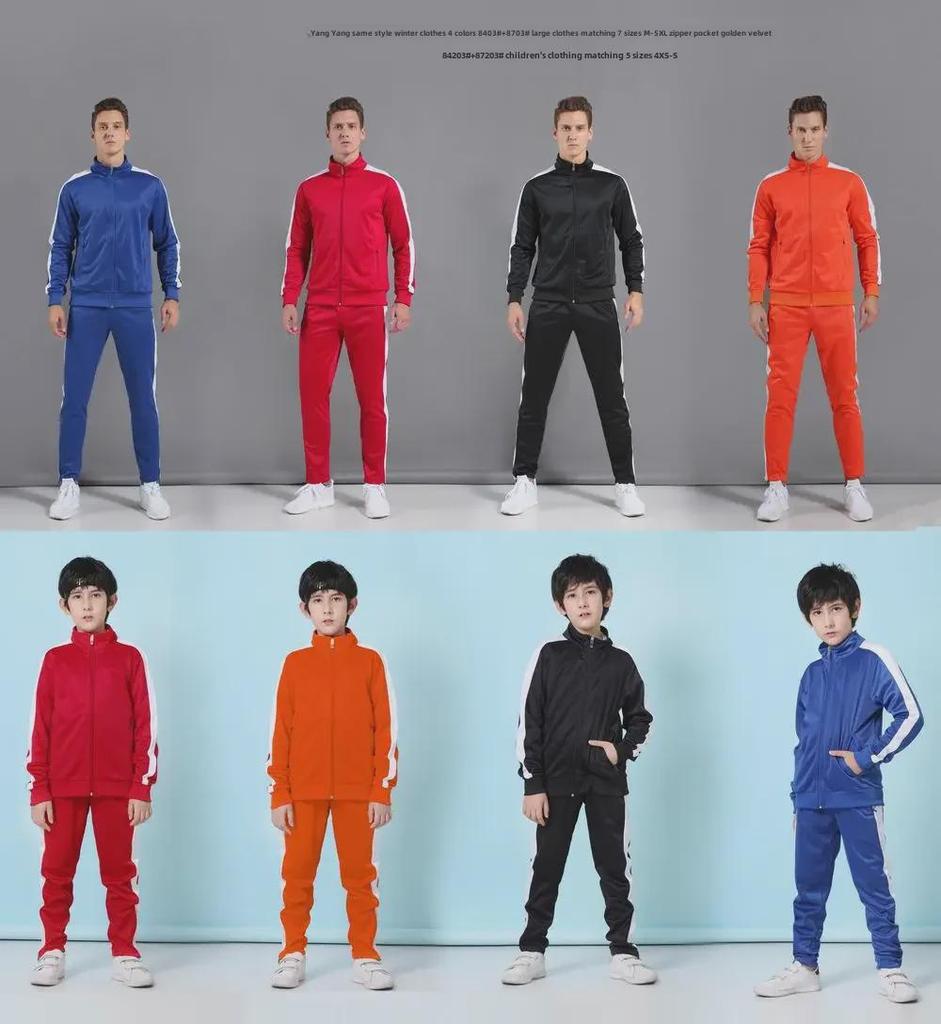 Унисекс спортивный костюм из двух частей для осени и зимы, вдохновленный Ли Сянем и Ян Ян, с печатной графикой и флэш-эффектами 8403