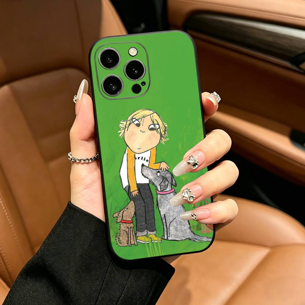 Animation Charlie and Lola Phone Case For iPhone 17,16,15,14,13,12,11 Pro Max,16/15/14Plus,XS Soft Black Cover