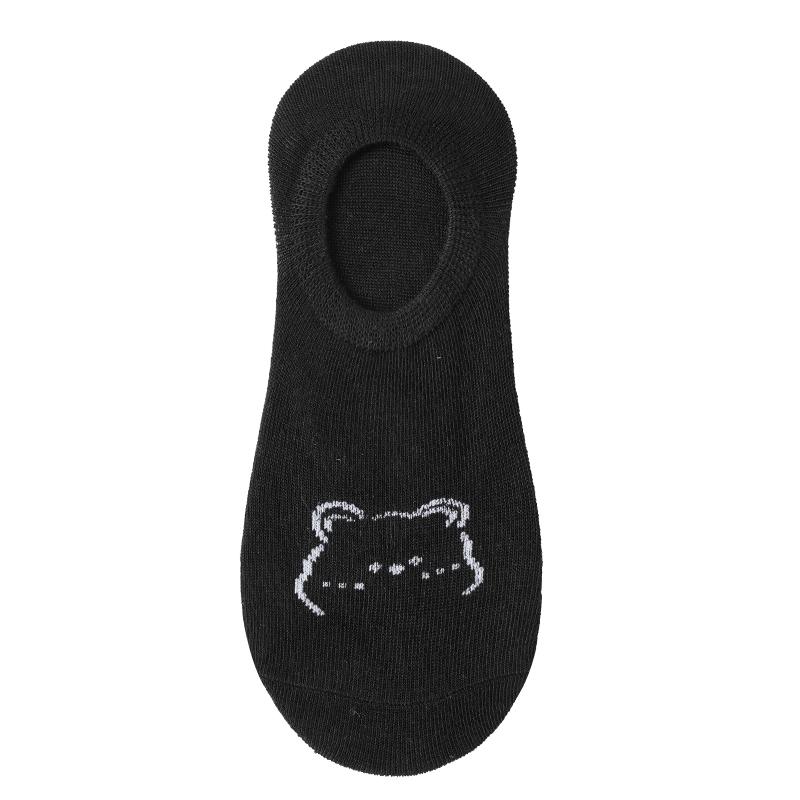 1/5 Pairs Women Cotton Ankle Socks Invisible Shallow Mouth Socks Breathable Silicone Anti Slip Socks