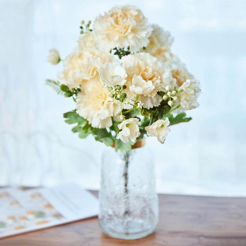 Искусственные цветы гвоздики Центральная часть Цветочный букет из искусственной гвоздики Искусственные цветы со стеблями 7 головок на связку