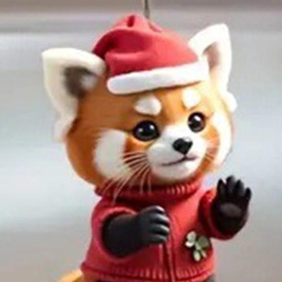 10 шт. Рождественские украшения Милый енот Деревянные подвесные украшения Украшение для рождественской елки на тему животных