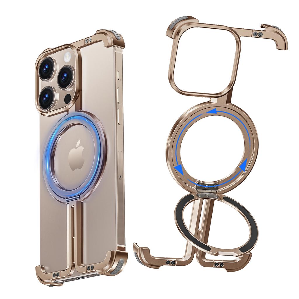 Oatsbasf Минималистичный Безрамочный Чехол для Телефона для iPhone 16 Pro Max С Беспроводной Зарядкой Magsafe Металлическая Рамка Менее Тонкий Бампер