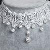 Короткое женское свадебное жемчужное ожерелье с кружевным воротником, готическое ожерелье-чокер