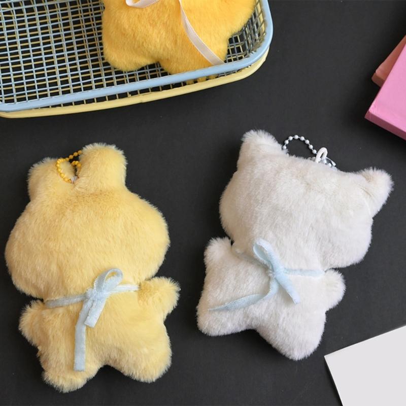 Cute Cats/Rabbit/Bear Keychain Plush Keychain Accessories for Backpacks,Bags,Purse,Phone,Car Keyring New Year Gifts