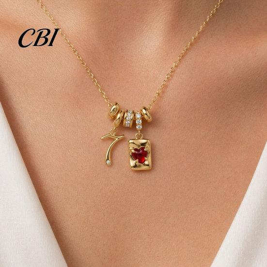 Beautiful Neck Accessory Number Geometric Charms Necklace, Multiple Pendants Women Stylish Delicate Lightweight Pendant Dainty Jewelry Gift