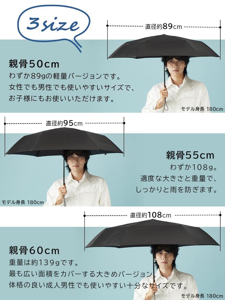 KIZAWA Folding Lightest Carbon 6 Check 60cm Ultra 365 Days a Mini Perfect for Rainy Season Umbrella, Fiber, Ribs, 89g-139g, Men's/Women's Pattern,