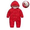 Thick Warm Infant Newborn Sweater Jumpsuit Hooded Kid Toddler Outerwear Baby Rompers