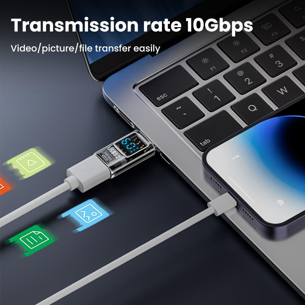 Digital Display USB3.2 Adapter USB A To Type C Adapter Data Transfer 60w Fast Charging USB C Converter For PC iphone15 Samsung 5