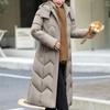 Elegant Middle Age Woman Winter Coats Hooded Casual Thick Warm Long Parkas Women's Jackets