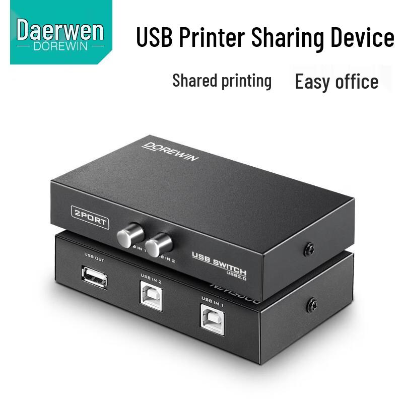 DOREWIN 2-портовый USB-переключатель для совместного использования принтера