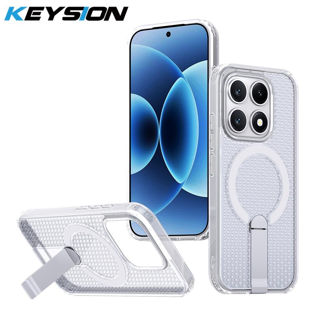KEYSION Полый Магнитный Чехол с Охлаждением MagSafe для Xiaomi 17 Охлаждающий Скрытый Стенд Ударопрочный Чехол для Телефона для Xiaomi 17