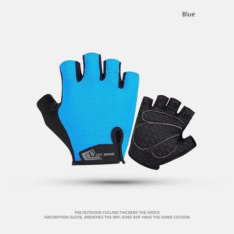 West Rider Summer Bicycle Gloves Half-Finger and Breathable Men's and Women's Mountain Bike Fishing Bicycle Neutral Cycling Fixture Shock Absorption