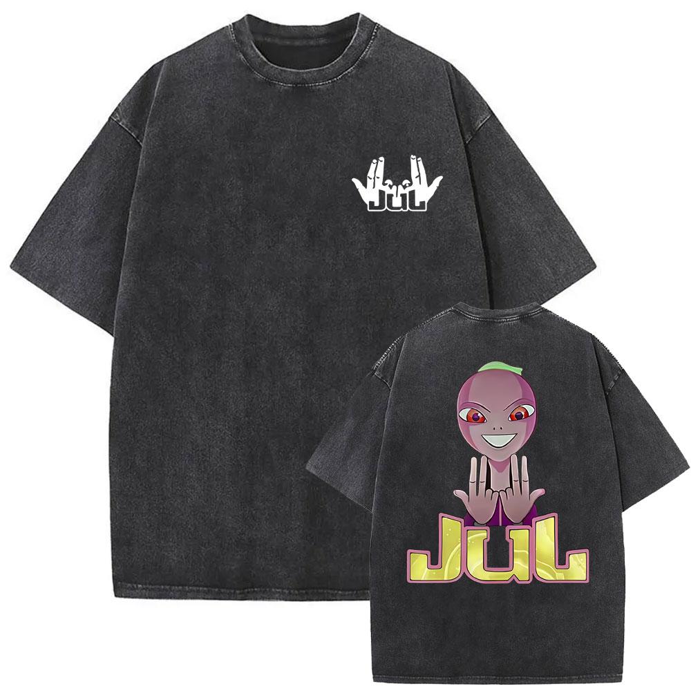 2026 Hot Sale Love Jul 2025 Merch Washed Vintage T-shirt Men Women Fashion Rap Pop Music Streetwear Man Hip Hop Oversized Short Sleeve Tshirt