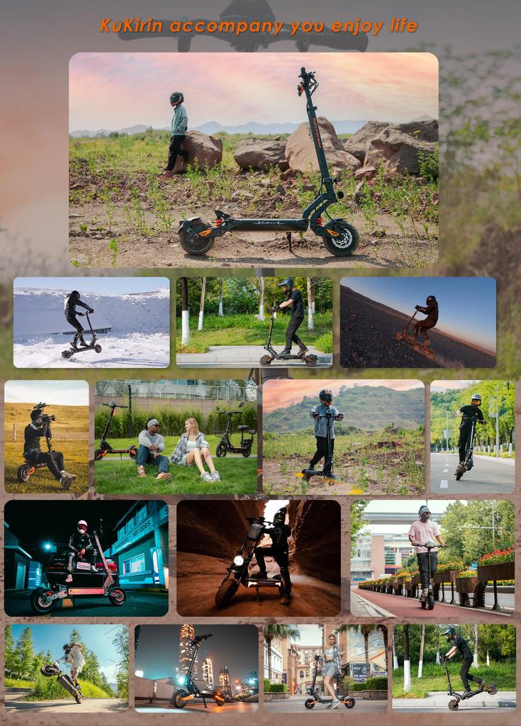 KuKirin Электросамокат G2 Master Запас хода 70 км и Максимальная скорость 60 км/ч, 10'' Внедорожные шины, 2000 Вт Двойной двигатель Полностью алюминиевый корпус Складной самокат(НЕТ ЭБЭ)