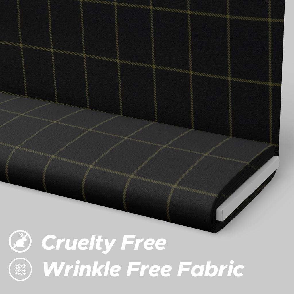 Dark Green Checkered Summer Suit Fabric – 70% Viscose, 30% Polyester | 350g, 150cm Width