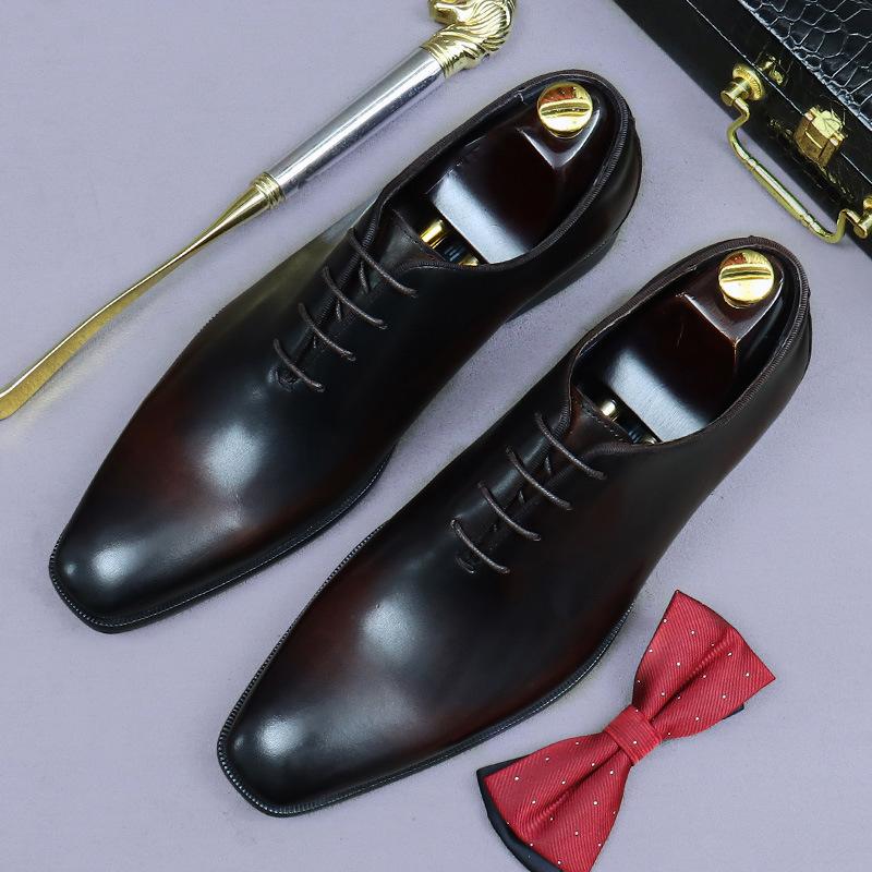 Цельнокроеные мужские деловые туфли из натуральной кожи ручной работы, качественные, удобные, элегантные, черные, свадебные, социальные, оксфорды, мужские
