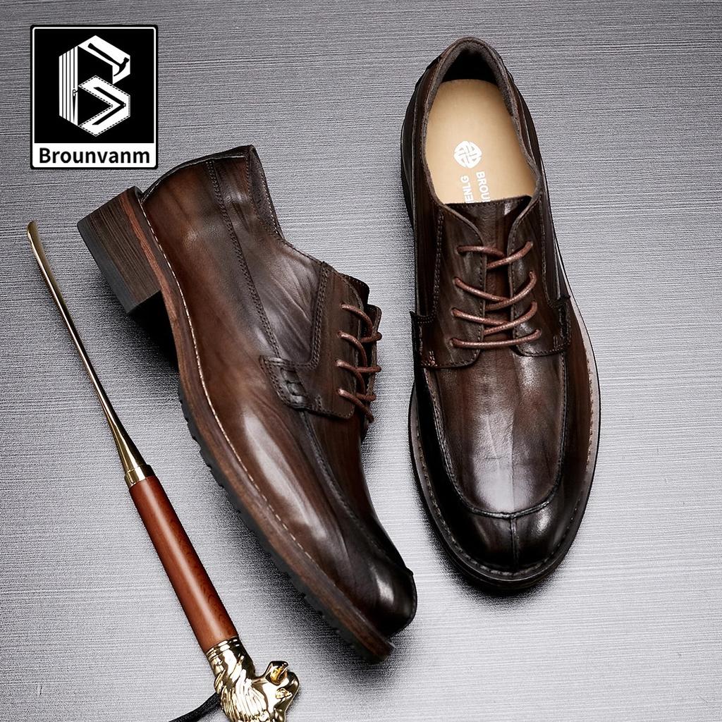 Bo Wei Men'S Business Dress Derby Shoes Goodyear Leather Shoes Breathable Casual Leather Cowhide Oxford Sole Shoes