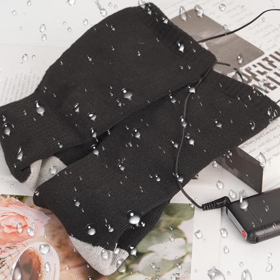 1 пара носков с подогревом, регулируемые по 3 температурам, быстро нагревающиеся, с USB-подзарядкой, от батареи, эластичные, утолщенные, электрические носки с подогревом для ног