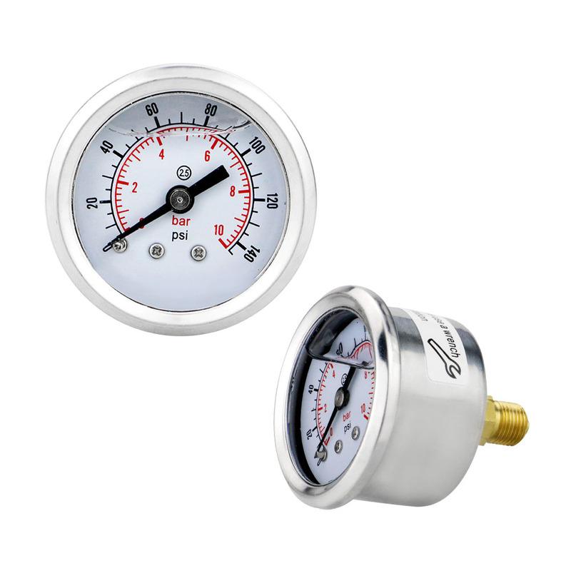 MAIRUIKESI Liquid filled Price Pressure Gauges 40mm(1.5") Back Connection Stainless Steel Case Brass Joint Water Gas Manometer
