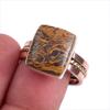 Natural Maryam Jasper Gemstone Two Tone 925 Sterling Silver Gift Ring S.9 R0w48