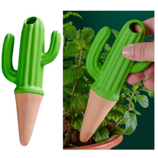 4 шт. шипов для полива в форме кактуса, терракотовые глиняные колышки для растений с самополивом, шипы для полива с медленным высвобождением для комнатных и уличных растений