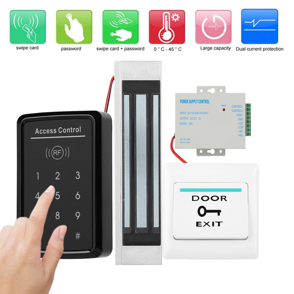 RFID 125KHz Card Reader Password Access Control System 180KG Electromagnetic Lock