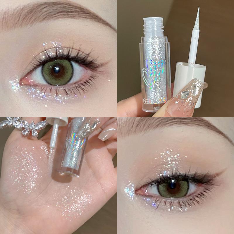 Жидкие мерцающие тени для век Gellas: Хайлайтер под глаза в форме капли с мелким глиттером