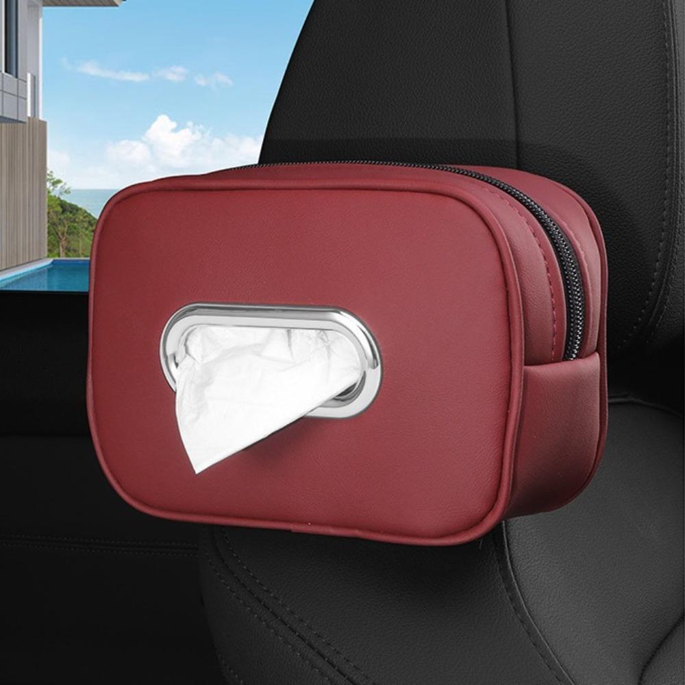 PU Leather Car Napkin Holder Multifunctional Backseat Tissue Case Car Tissue Box  Sun Visor