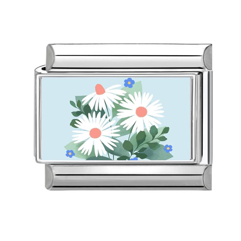 Новая серия Brilliant Colorful Flower Butterfly Итальянские Шарм-Звенья Подходят для 9-мм Браслета из Нержавеющей Стали Женские Мужские DIY Изготовление Украшений