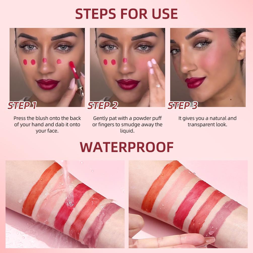 Waterproof and Smudge-proof Cream Blush, Dewy Finish and Long-wearing Formula