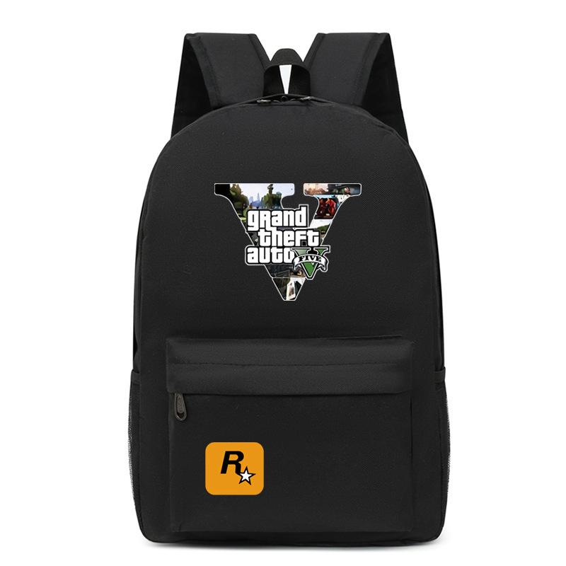 GTA Grand Theft Auto Backpack Anime Game Peripheral Print School Bag for Boys Girls