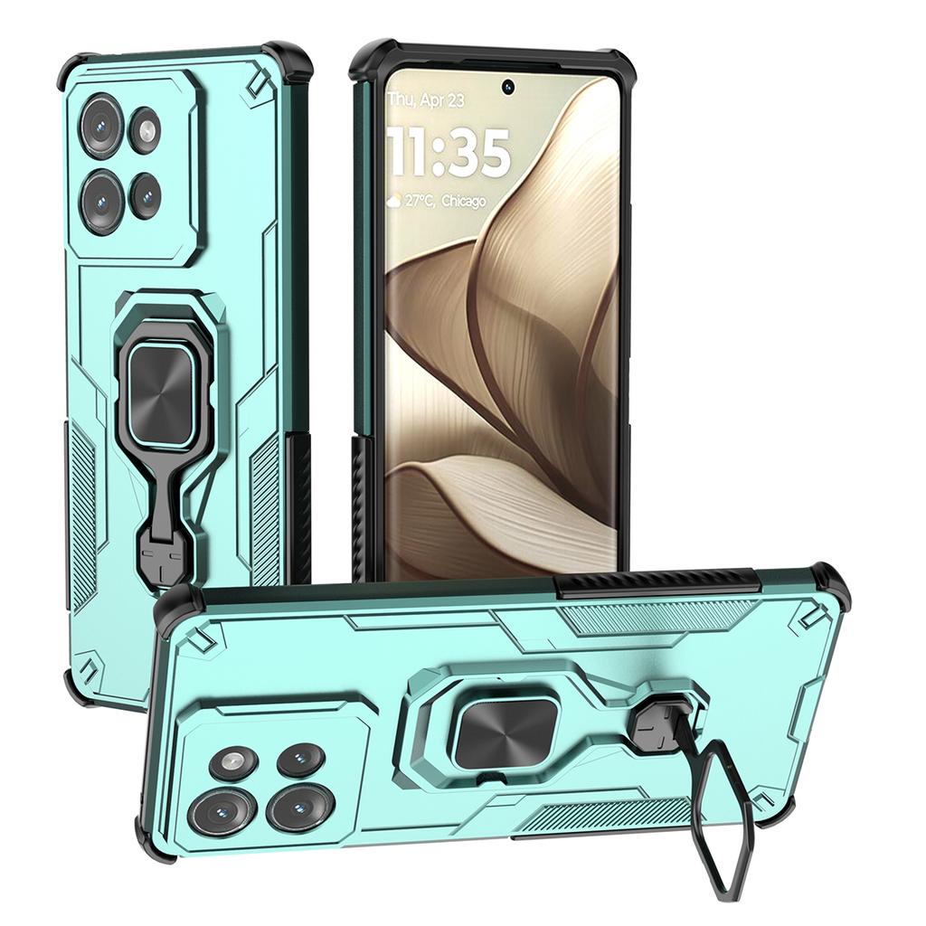 For Motorola Edge 50 5G Case Rotatable Ring Kickstand PC+TPU Shockproof Phone Cover