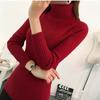 Winter Knitted Jumper Tops Turtleneck Pullovers Casual Sweaters Women Shirt Tight Red Wine Sweater