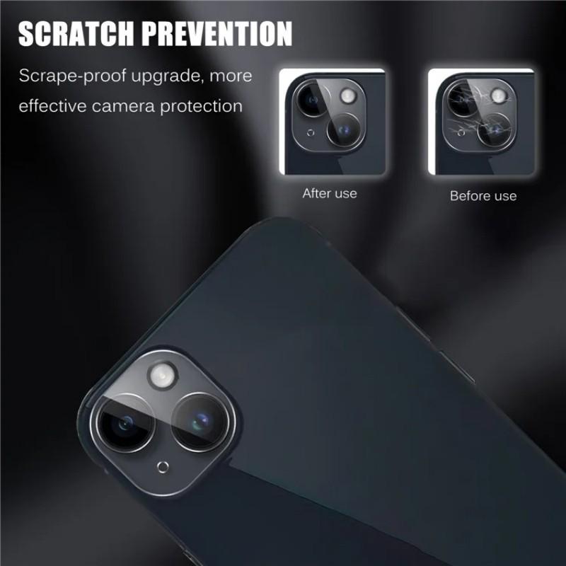 For iPhone 14/iPhone 14 Plus Camera Lens Protector WANLONFENG Full Coverage HD Clear Lens Film with Cleaning Cloth