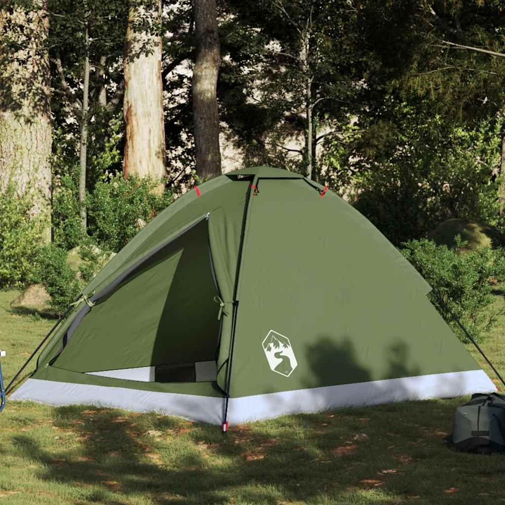 Dome Camping Tent for 2 Persons Olive Green Waterproof