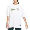 Nike Спортивная одежда Swoosh с мультяшным принтом, свободная футболка с круглым вырезом, женские топы, белые FN3711-100