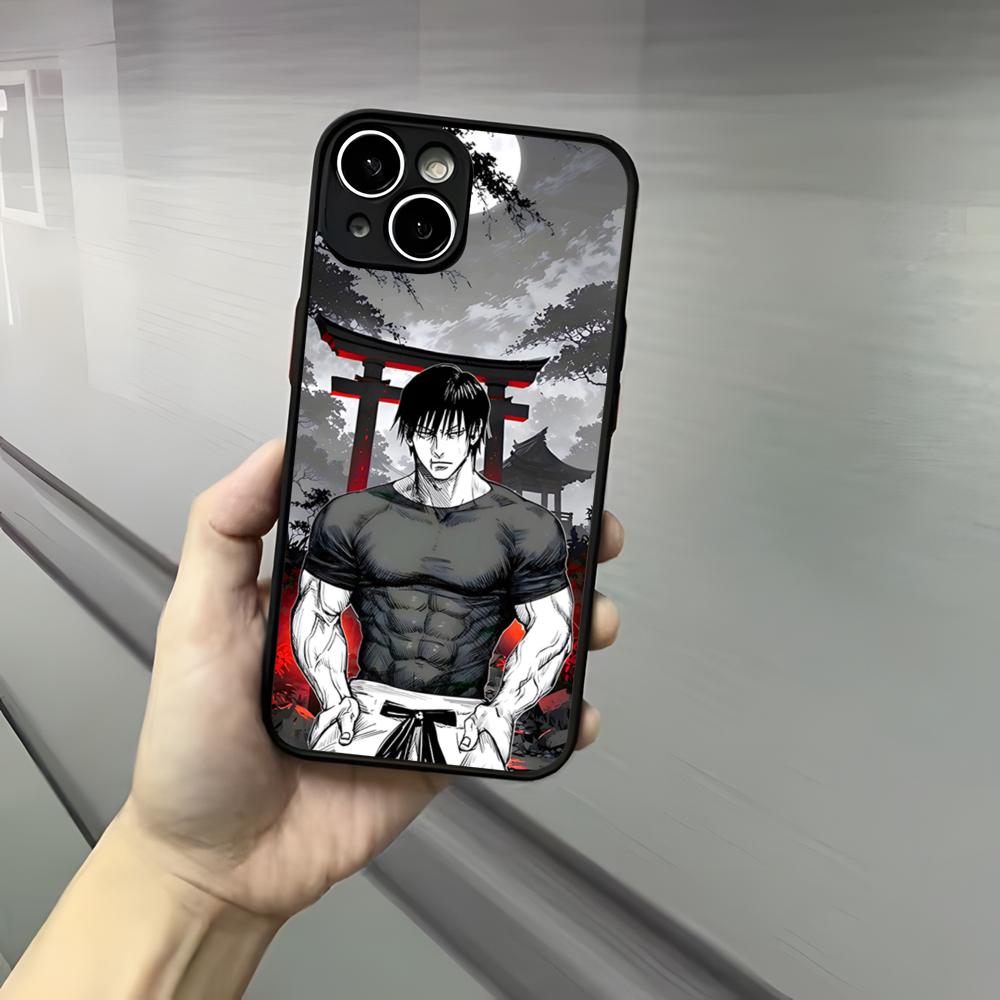 Чехол для телефона Toji Fushiguro Jujutsu K-Kaisen Для Iphone 17 16 15 14 13 12 Pro Max Xr Air Plus Ощущение кожи Черный Жесткий чехол